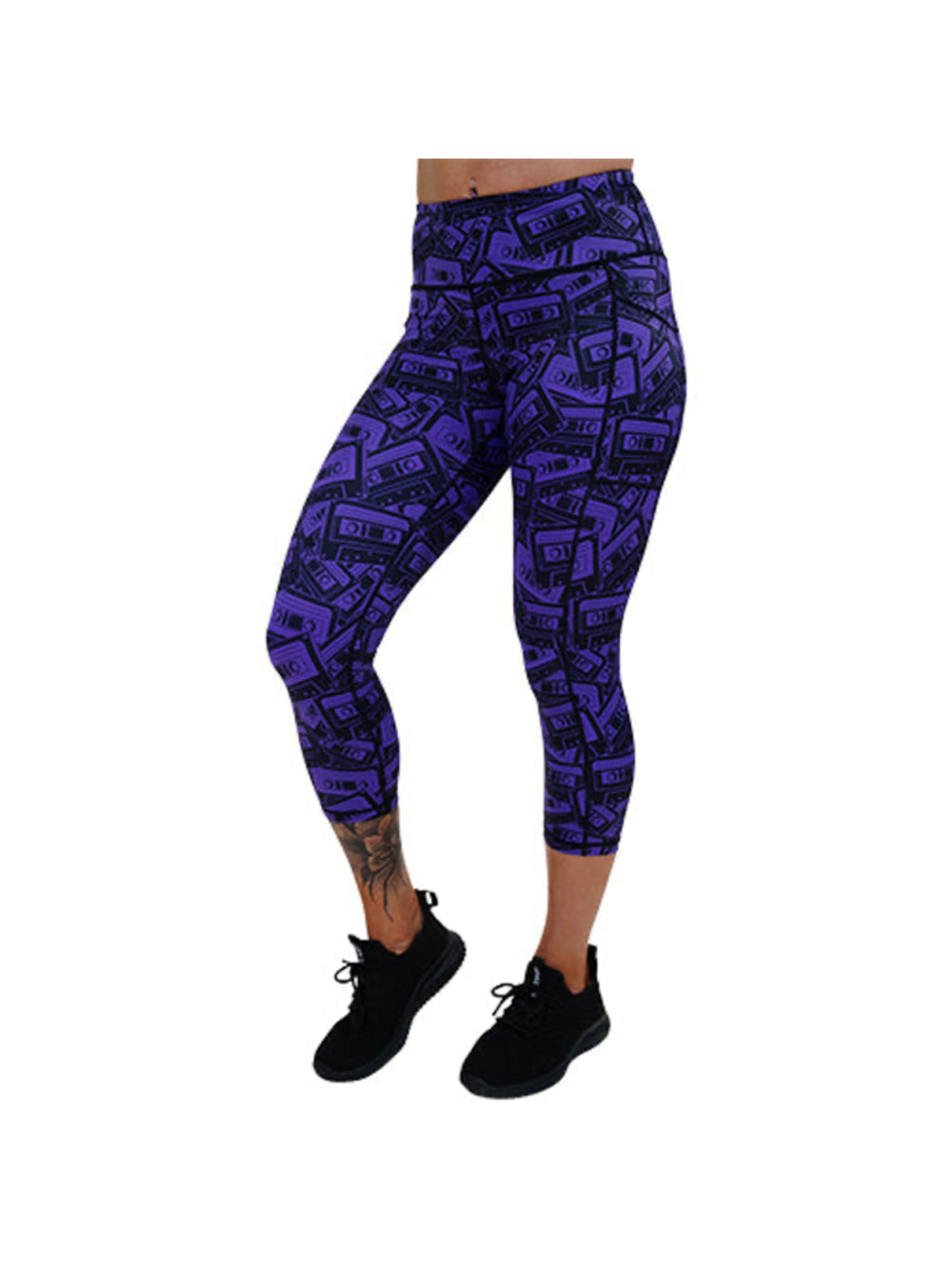 Constantly Varied Gear 80’s Mixtape Capri Leggings Purple/Black Size Medium